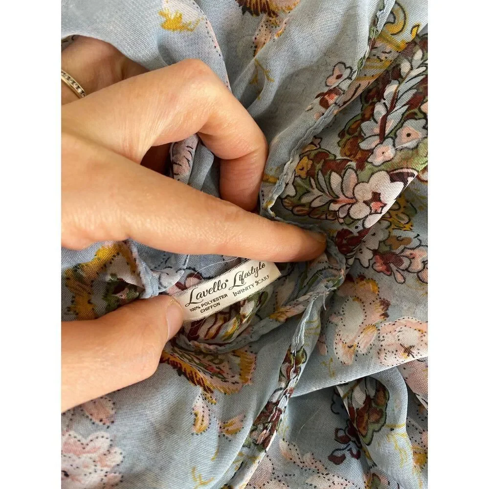 Lavello Lifestyle Chiffon Floral Infinity Scarf‎